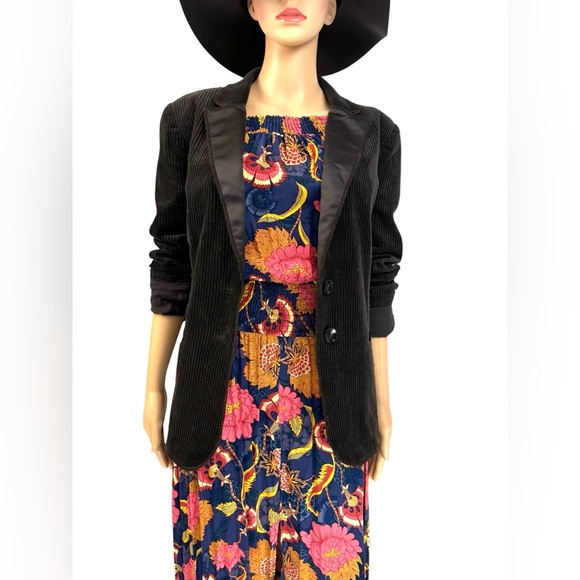 Entire 3pc Outfit Floral Dress Jacket & Hat Set Brown Navy & Pink Print - Picture 4 of 16